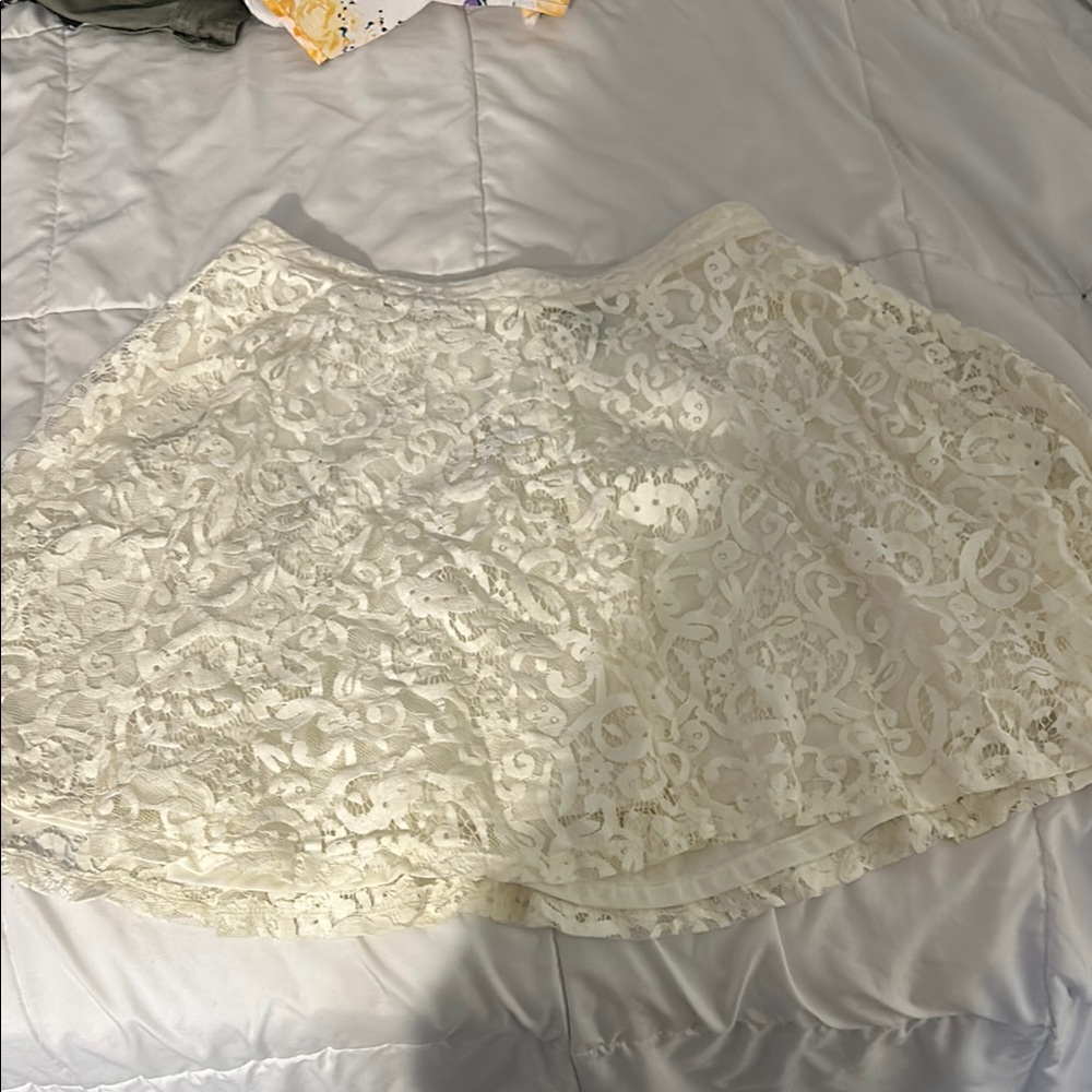 Elegant Cream Lace Skirt